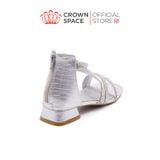  Dép Quai Hậu Bé Gái Lấp Lánh, Quai Chéo, Đế Độn 2cm | Crown Space CRUK7041 