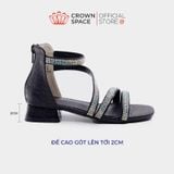  Dép Quai Hậu Bé Gái Lấp Lánh, Quai Chéo, Đế Độn 2cm | Crown Space CRUK7041 