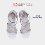  Dép Quai Hậu Bé Gái Lấp Lánh, Quai Chéo, Đế Độn 2cm | Crown Space CRUK7041 