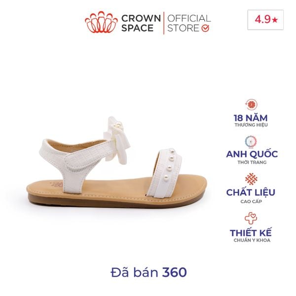 Sandal Quai Hậu Bé Gái Cao Cấp, Mềm Mại, Êm Chân | Crown Space CRUK7043