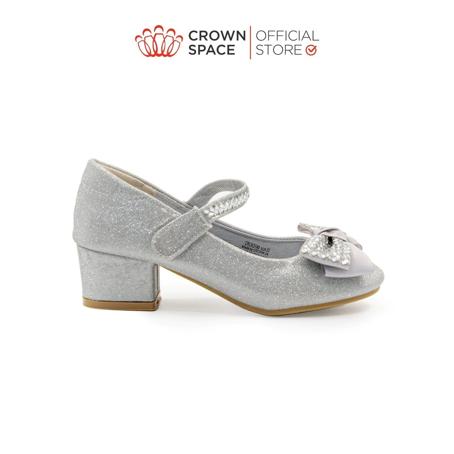  Giày Búp Bê Cao Gót Trẻ Em Cao Cấp Chính Hãng Crown Space Dành Cho Bé Gái Đi Chơi Đi Học CRUK3146 Size 30 - 36 