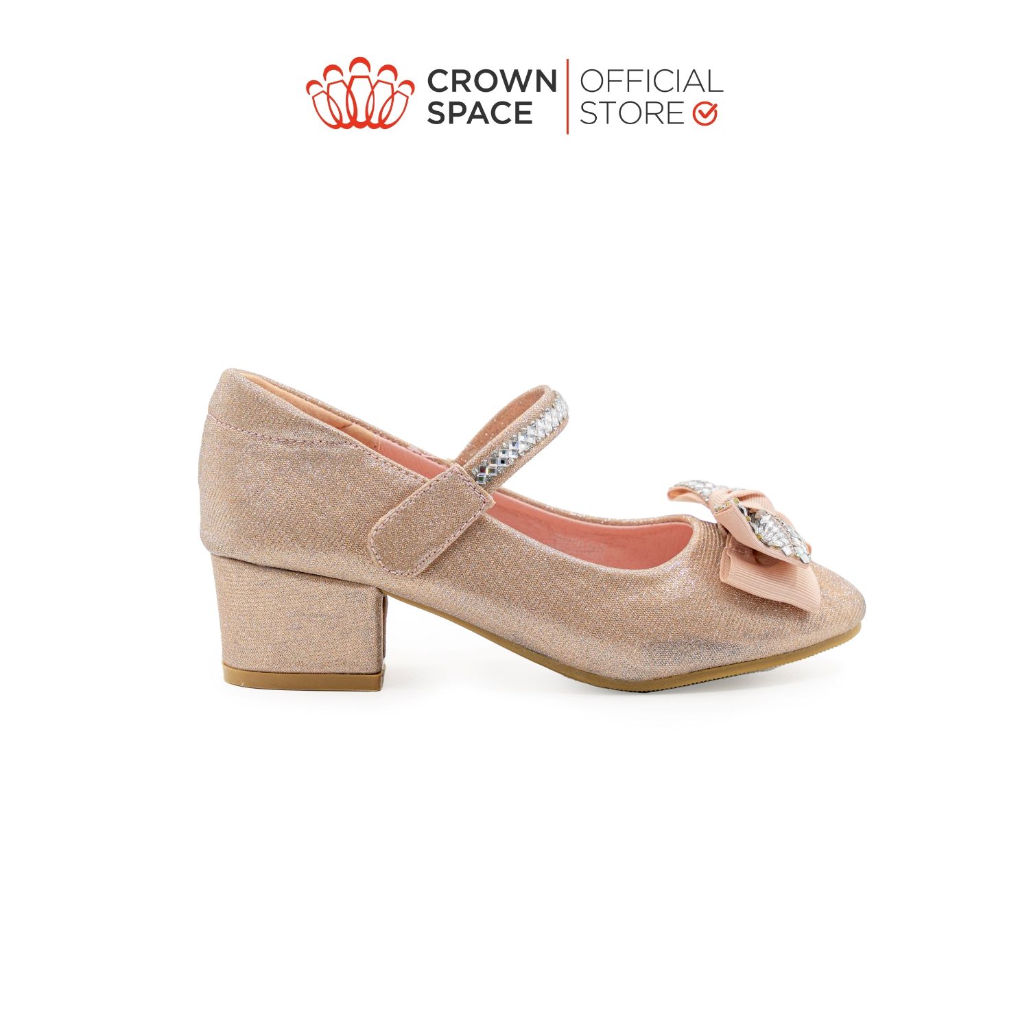  Giày Búp Bê Cao Gót Trẻ Em Cao Cấp Chính Hãng Crown Space Dành Cho Bé Gái Đi Chơi Đi Học CRUK3146 Size 30 - 36 