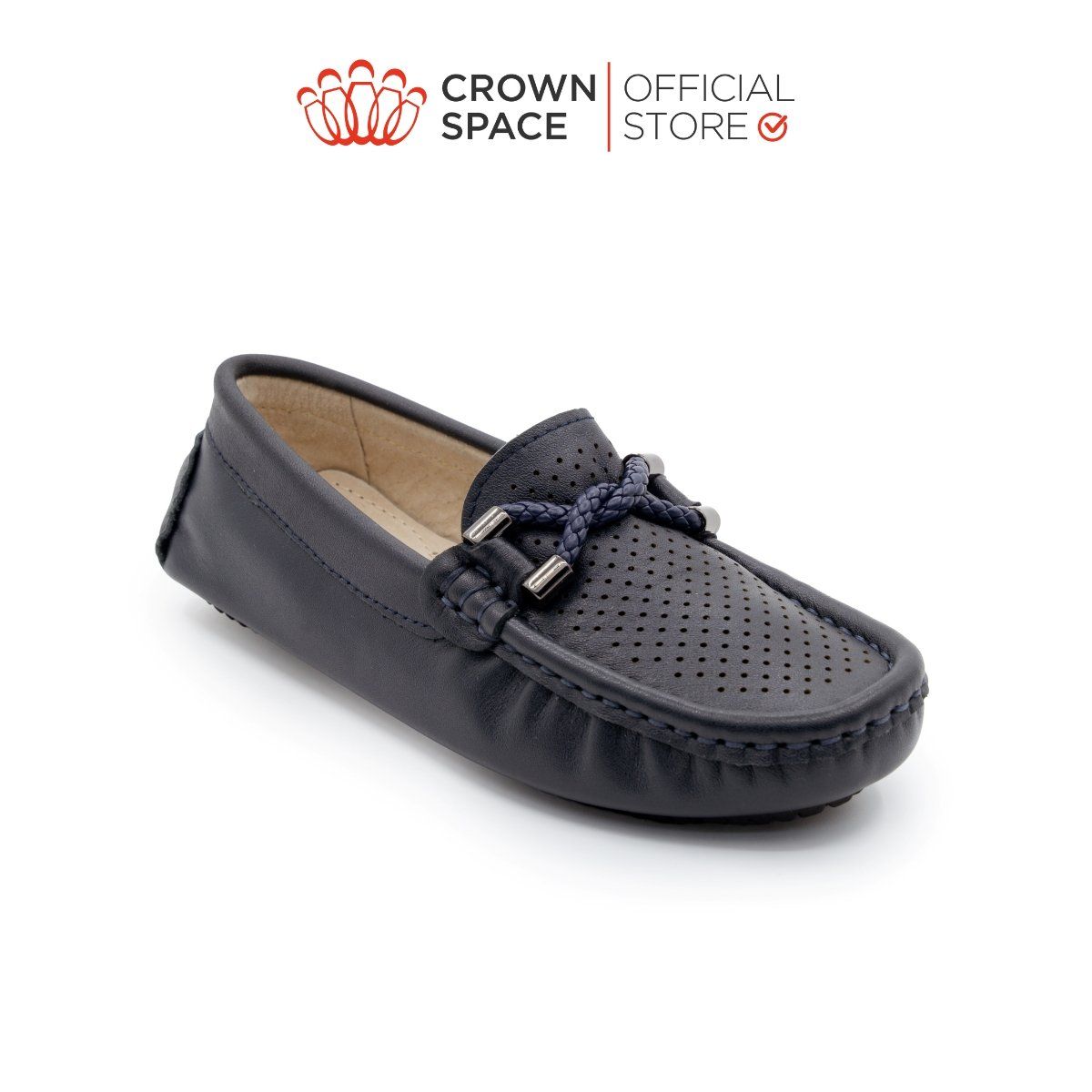  Giày Moccasin Trẻ Em Cao Cấp Chính Hãng Crown Space Dành Cho Bé Trai CRUK453 Size 26-36 