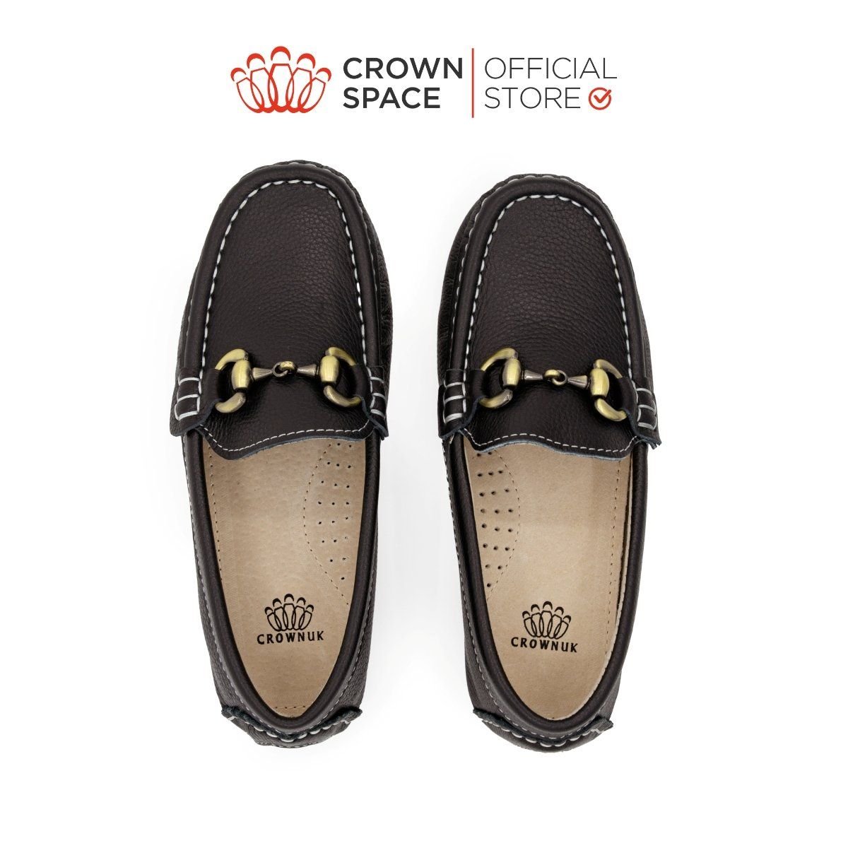  Giày Moccasin Trẻ Em Cao Cấp Chính Hãng Crown Space Dành Cho Bé Trai CRUK452 Size 26-36 