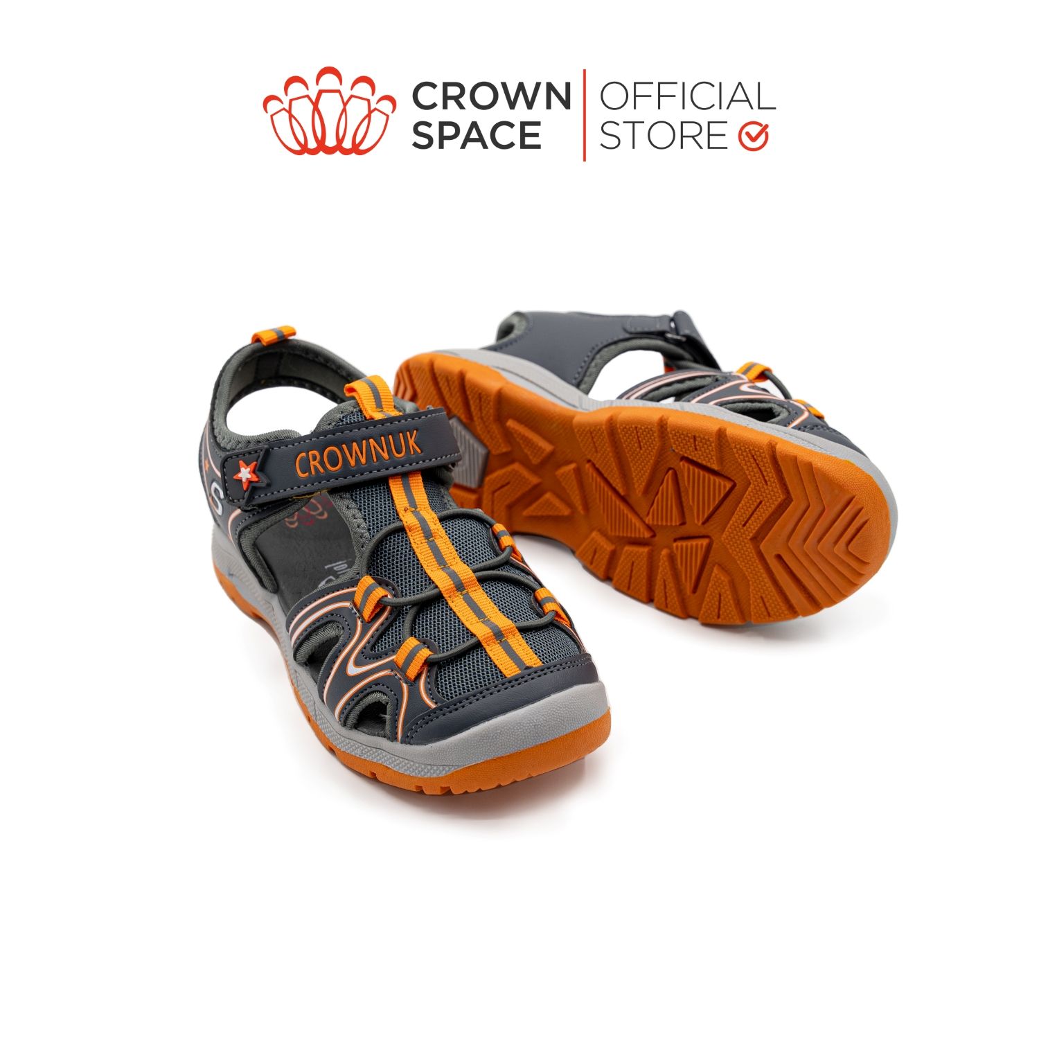  Dép Quai Hậu Sandals Trẻ Em Cao Cấp Chính Hãng Crown Space Dành Cho Bé Trai Đi Chơi Đi Học CRUK569 Size 28 - 36 