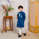  Áo Dài Gấm Dành Cho Bé Trai Crown Kids Cao Cấp CKBL9933111 Size 11 - 37Kg 