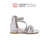  Dép Quai Hậu Sandals Có Gót Trẻ Em Cao Cấp Chính Hãng Crown Space Dành Cho Bé Gái Đi Chơi Đi Học CRUK7041 Size 31 - 36 