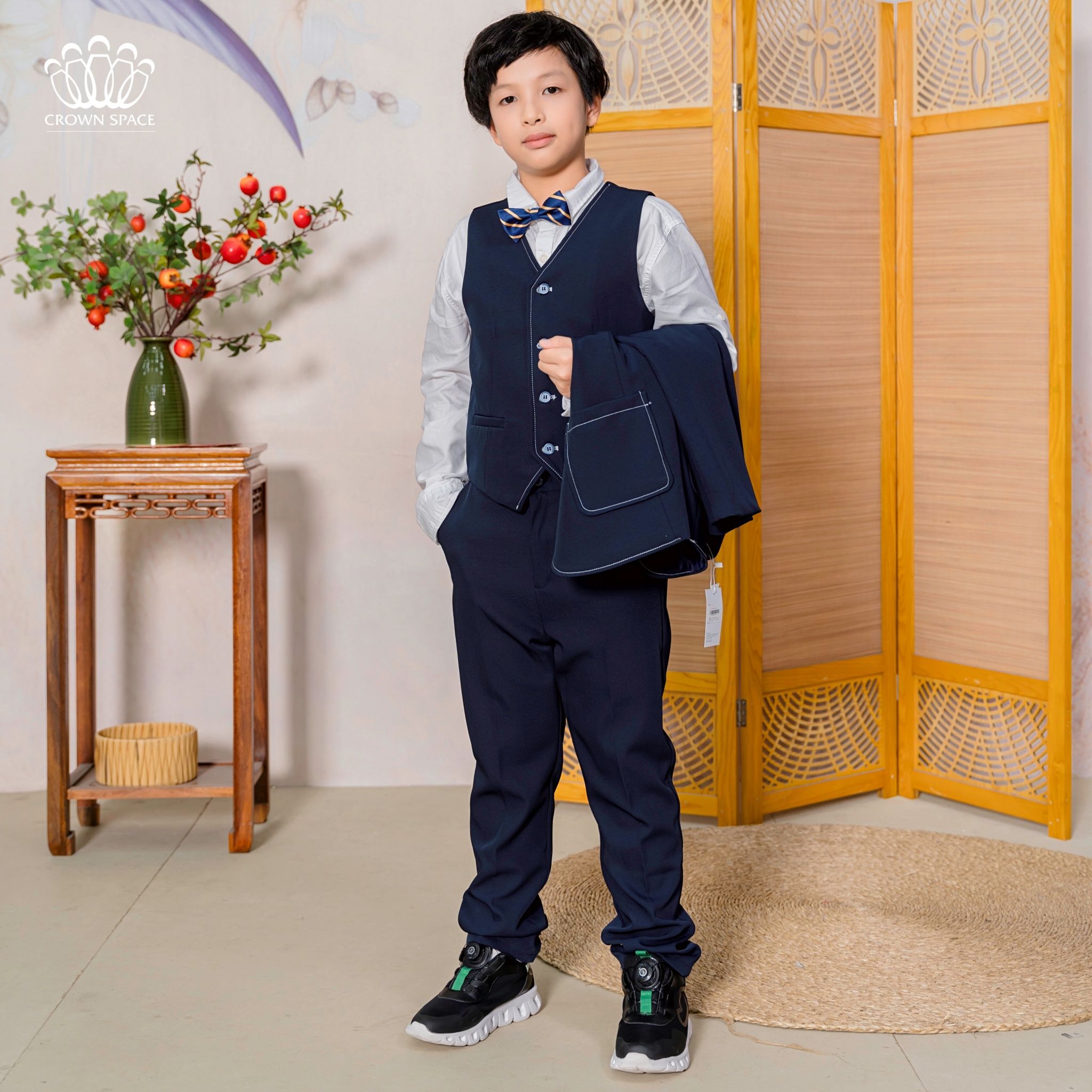  Vest Bé Trai Cao Cấp Phiên Bản Limited Crown Kids CKBL6933312 Size 30 - 50Kg 