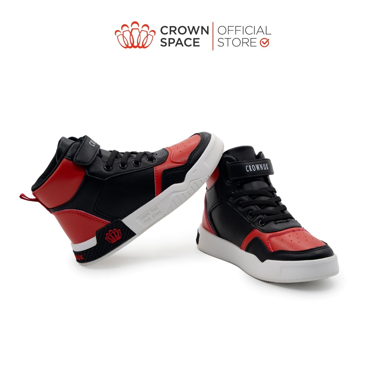  Giày Thể Thao Sneaker Cao Cổ Trẻ Em Cao Cấp Chính Hãng Crown Space Dành Cho Bé Trai Bé Gái Đi Chơi Đi Học CRUK8051 Size 31 - 37 