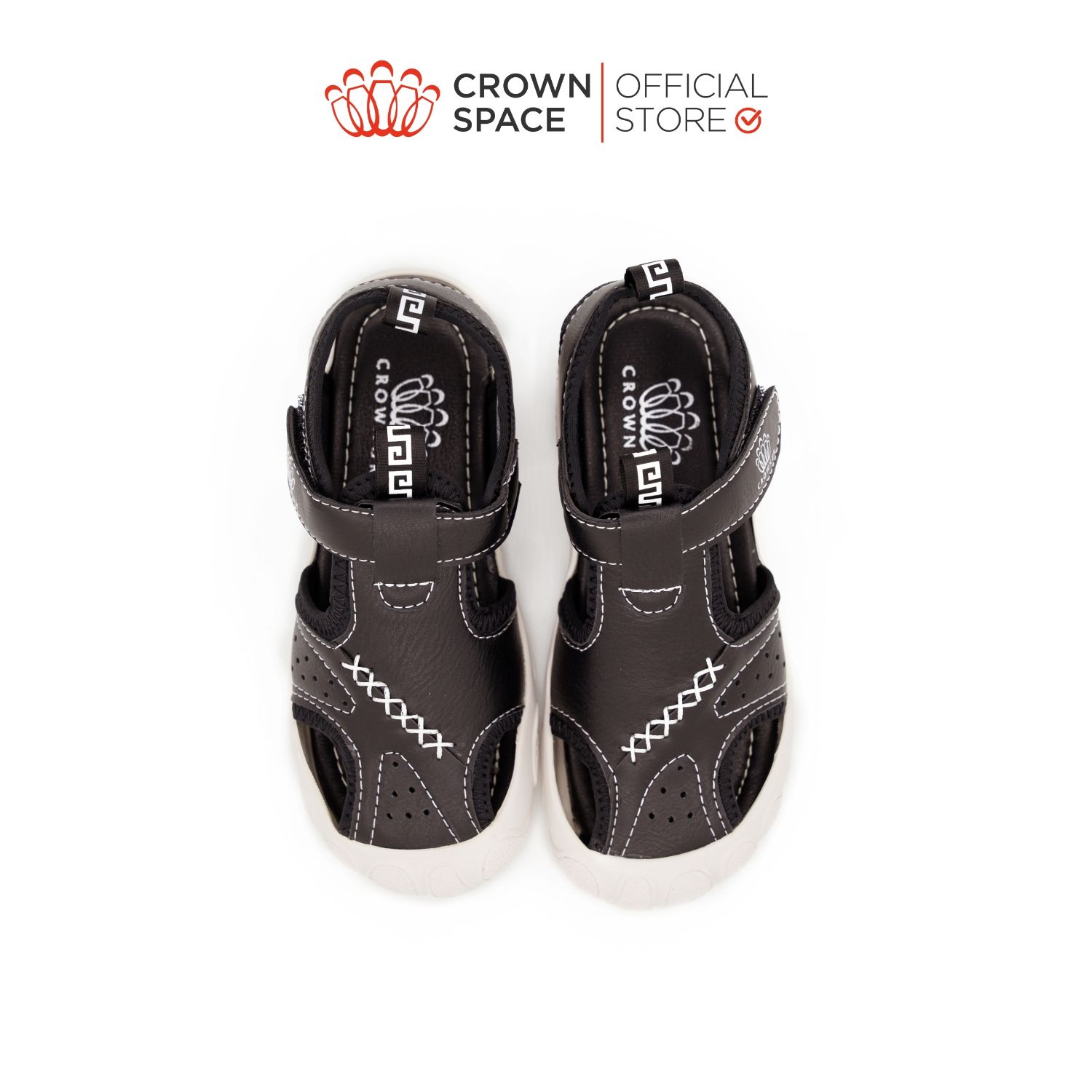  Dép Quai Hậu Sandals Bít Mũi Trẻ Em Cao Cấp Chính Hãng Crown Space Dành Cho Bé Trai Đi Chơi Đi Học CRUK653 Size 32 - 37 