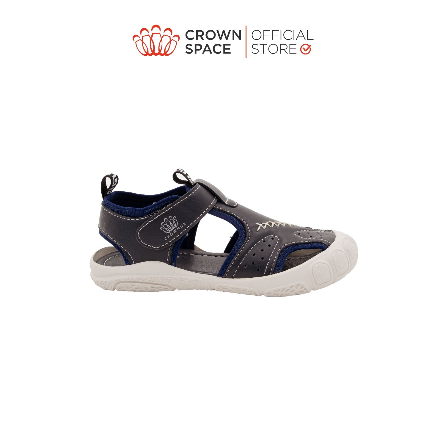  Dép Quai Hậu Sandals Bít Mũi Trẻ Em Cao Cấp Chính Hãng Crown Space Dành Cho Bé Trai Đi Chơi Đi Học CRUK653 Size 32 - 37 