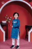  Áo Dài Bé Trai Màu Xanh Mềm Mại, Thanh Lịch, Thoải Mái | Crown Space CKBL9942006 