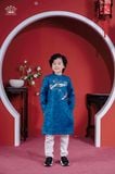  Áo Dài Bé Trai Màu Xanh Mềm Mại, Thanh Lịch, Thoải Mái | Crown Space CKBL9942006 