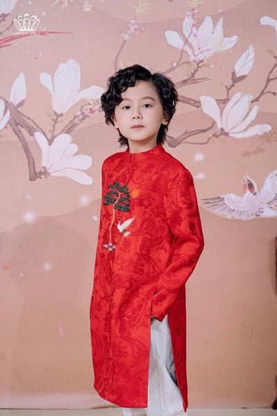 Áo Dài Gấm Hoa Dập Nổi Cao Cấp, Cách Tân, Sang Trọng | Crown Space CKBL9942005