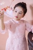  Áo Dài Tơ Bé Gái Màu Hồng, Ngọt Ngào, Thanh Lịch | Crown Space CKGL9942101/CKGL9942102 