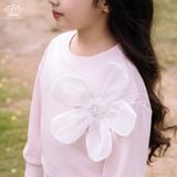 Áo Nỉ Cotton Bé Gái Đính Hoa To Xinh Xắn Năng Động | Crown Space CKGL5141210 