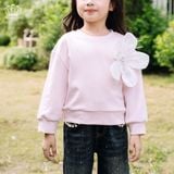  Áo Nỉ Cotton Bé Gái Đính Hoa To Xinh Xắn Năng Động | Crown Space CKGL5141210 