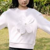  Áo Nỉ Cotton Bé Gái Đính Hoa To Xinh Xắn Năng Động | Crown Space CKGL5141210 