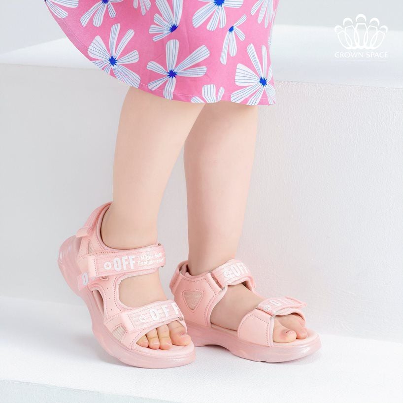  Dép Quai Hậu Sandals Trẻ Em Cao Cấp Chính Hãng Crown Space Dành Cho Bé Gái Đi Chơi Đi Học CRUK550 Size 26 - 36 