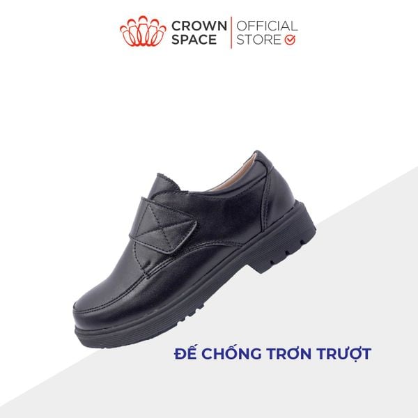 Giày Da Lì Bé Trai Cao Cấp, Êm Chân, Chống Trơn Trượt | Crown Space CRUK168