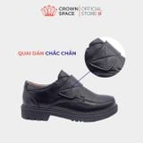 Giày Da Lì Bé Trai Cao Cấp, Êm Chân, Chống Trơn Trượt | Crown Space CRUK168 