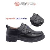 Giày Đi Học Da Lì Bé Trai Cao Cấp, Êm Chân, Chống Trơn Trượt | Crown Space CRUK169 