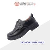  Giày Đi Học Da Lì Bé Trai Cao Cấp, Êm Chân, Chống Trơn Trượt | Crown Space CRUK169 