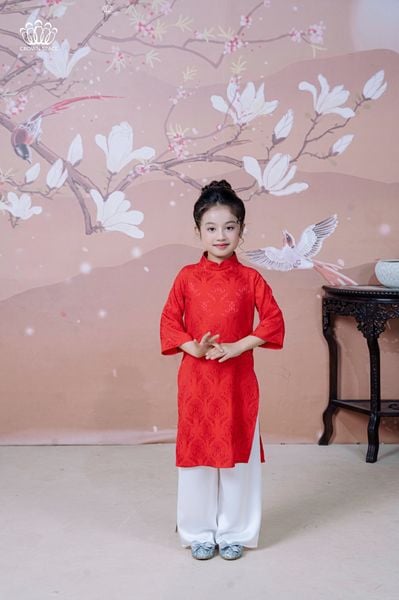 Áo Dài Lụa Tơ Tằm Bé Gái Cao Cấp, Cách Tân, Sang Trọng | Crown Space CKGS9941902