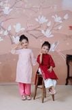  Áo Dài Tơ Bé Gái Màu Hồng, Ngọt Ngào, Thanh Lịch | Crown Space CKGL9942101/CKGL9942102 