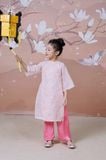  Áo Dài Tơ Bé Gái Màu Hồng, Ngọt Ngào, Thanh Lịch | Crown Space CKGL9942101/CKGL9942102 
