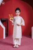  Áo Dài Tơ Bé Gái Màu Kem Tinh Tế, Hiện Đại, Thanh Lịch | Crown Space CKGL9942101/CKGL9942102 