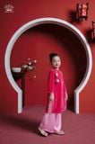  Áo Dài Nhung The Bé Gái Màu Hồng Tinh Tế, Sang Trọng, Dịu Dàng | Crown Space CKGL9942201/CKGL9942202 