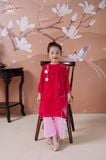  Áo Dài Nhung The Bé Gái Màu Hồng Tinh Tế, Sang Trọng, Dịu Dàng | Crown Space CKGL9942201/CKGL9942202 