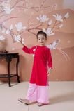  Áo Dài Nhung The Bé Gái Màu Hồng Tinh Tế, Sang Trọng, Dịu Dàng | Crown Space CKGL9942201/CKGL9942202 
