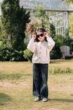  Áo Cardigan Len Bé Gái Cổ Tròn 2 Màu Hồng Be Lấp Lánh | Crown Space CKGL6441525 