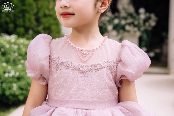 Váy Công Chúa Hoàng Gia Anh Màu Hồng Tím Bé Gái Phong Cách Hoàng Gia Chính Hãng Crown Space