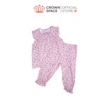  Bộ Mặc Nhà Dành Cho Bé Gái Hình Hoa Cúc Hồng Chính Hãng Crown Kids CKGS2911207 Size 14 - 28Kg 