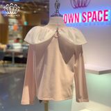  Áo Nỉ Cotton Bé Gái Cổ Bèo Cách Điệu | Crown Space CKGL5141208 