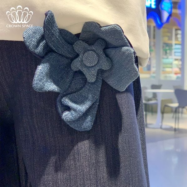 Quần Jean Denim Bé Gái Đứng Form, Ống Loe Cách Điệu  | Crown Space CKGL3741230