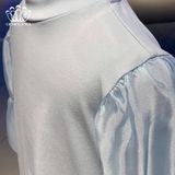  Áo Nỉ Cotton Bé Gái Tay Bồng Màu Xanh Dương | Crown Space CKGL5141205 