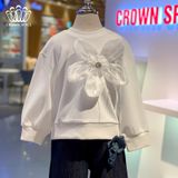  Áo Nỉ Cotton Bé Gái Đính Hoa To Xinh Xắn Năng Động | Crown Space CKGL5141210 