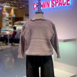  Áo Cardigan Khoác Len Bé Gái Màu Tím/Màu Be Thời Trang Cao Cấp Thiết Kế Độc Quyền Crown Space CKGL6441701 Phong Cách Tiểu Thư Sang Chảnh Dịu Dàng Cho Bé Đi Học Đi Chơi (19kg - 33kg) 