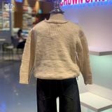  Áo Cardigan Khoác Len Bé Gái Màu Tím/Màu Be Thời Trang Cao Cấp Thiết Kế Độc Quyền Crown Space CKGL6441701 Phong Cách Tiểu Thư Sang Chảnh Dịu Dàng Cho Bé Đi Học Đi Chơi (19kg - 33kg) 