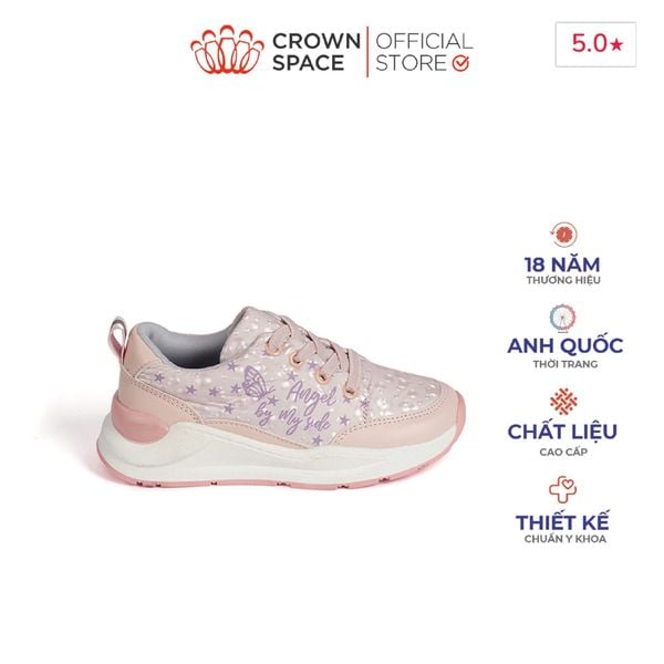 Giày Thể Thao Bé Gái Cao Cấp, Êm Mềm, Chống Trơn | Crown Space CRUK8073, CRUK8074