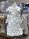  Váy Cộc Tay Màu Trắng Bé Gái Đính Nơ, Thanh Lịch, Năng Động | Crown Space CKGS3850111 