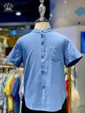  Áo Sơ Mi Vải Thô Bé Trai Cao Cấp, Thoáng Mát, Năng Động, Phong Cách | Crown Space CKBS2250202 