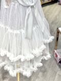  Váy Nhung Cộc Tay Bé Gái Cổ Bèo, Cao Cấp, Mềm Mại, Thoáng Mát | Crown Space CKGS3850121 