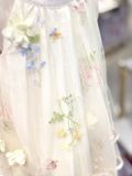  Váy Bé Gái Công Chúa Hoa Thêu Pastel Màu Be Cao Cấp | Crown Space CKGS3850904 