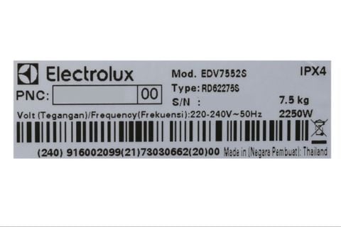 Máy sấy Electrolux EDV7552S