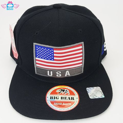 Nón Đen Snapback Cờ USA